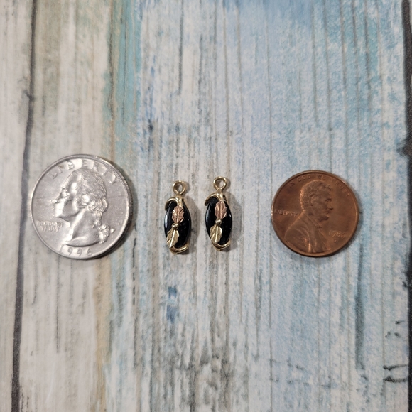 10k Onyx Two little Charms For Earrings. - Picture 6 of 9